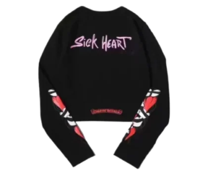 Chrome Hearts Sick Hearts LS Crop Top Tee