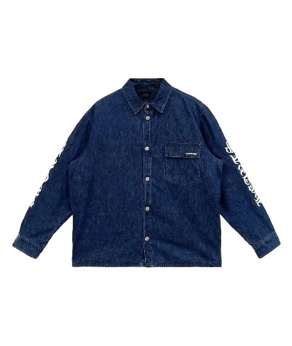 Chrome Hearts Blue Script Padded Denim Jacket