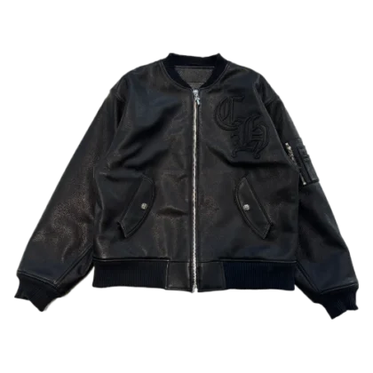 Chrome Hearts Ch Patch Leather Blouson Jacket