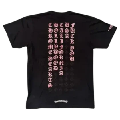 Chrome Hearts Pink Letter T Shirt Black