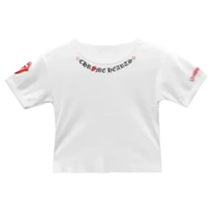 Chrome Hearts Rolling Stones Red Neck Logo Baby Tee