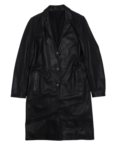 Chrome Hearts Leather Coat Black