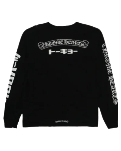 Tokyo Chrome Heart Shirt Long Sleeve Black with Pocket