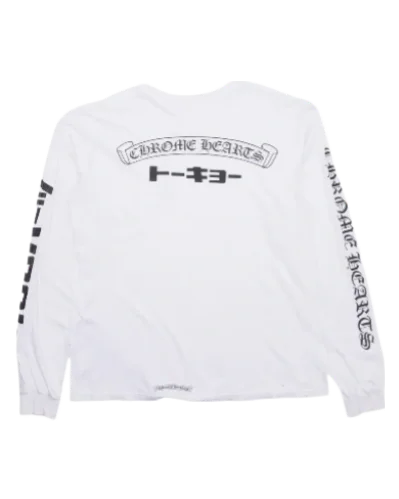 Exclusive Tokyo Chrome Hearts Long Sleeve Pocket Tee White