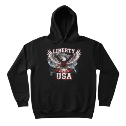 USA Liberty Black Hoodie 1776