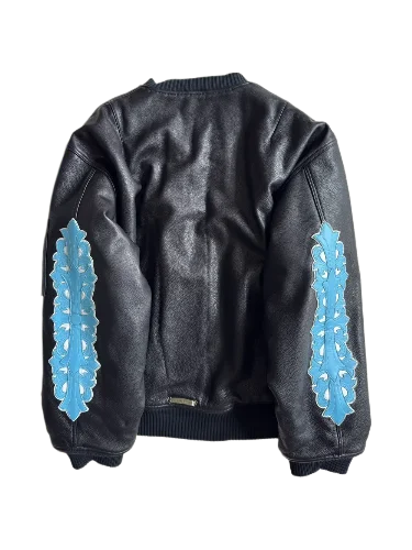 Limited St.barth Leather Bomber Jacket Chrome Heart