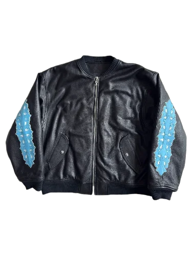 Limited St.barth Leather Bomber Jacket Chrome Heart