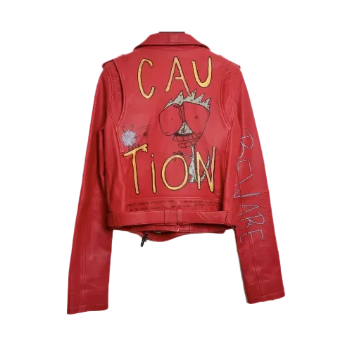 Matty Boy Chrome Hearts Leather Jacket Red