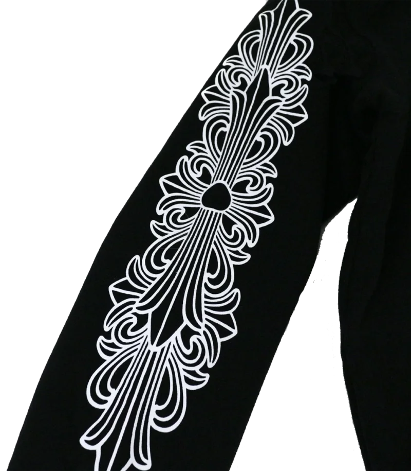Horseshoe Floral Cross Sleeve Zip Up Hoodie - Image 3