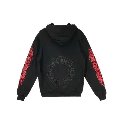 red chrome heart hoodie