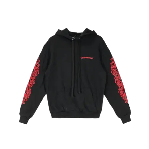 red chrome heart hoodie